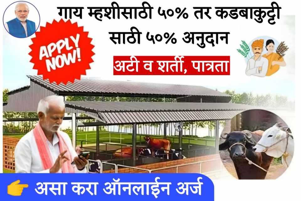 pashupalan loan online apply गाय म्हशीसाठी ५०% अनुदान तर कडबाकुट्टीसाठी ५०%