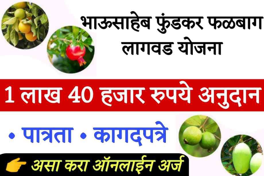 bhausaheb fundkar falbag yojana फळबाग🌱 लागवड योजना, 1 लाख 40 हजार रुपये अनुदान